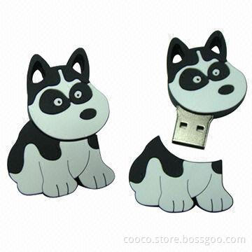 Cartoon USB Flash Drive with Twist Cap, Multiple Partition, Plug-and-play Function and LED Indicator